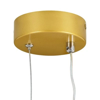 GloboStar® MARY 61084 Κρεμαστό Φωτιστικό Οροφής Design LED CCT 12W 1440lm 300° AC 220-240V - Εναλλαγή Φωτισμού μέσω Διακόπτη On/Off All In One Ψυχρό 6000k+Φυσικό 4500k+Θερμό 2700k Μ20 x Π2.3 x Υ28.5cm - Χρυσό Βούρτσας