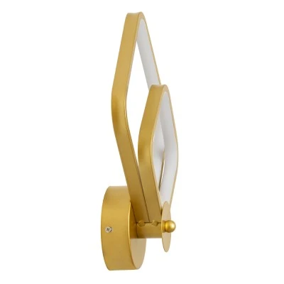 Μοντέρνο φωτιστικό τοίχου - απλίκα LED kelvo® ANNA 15W 1800lm 300° AC 220-240V IP20 ρυθμιζόμενο λευκό CCT με On/Off από 2700K έως 6000K χρυσό βούρτσας 25x8x30cm