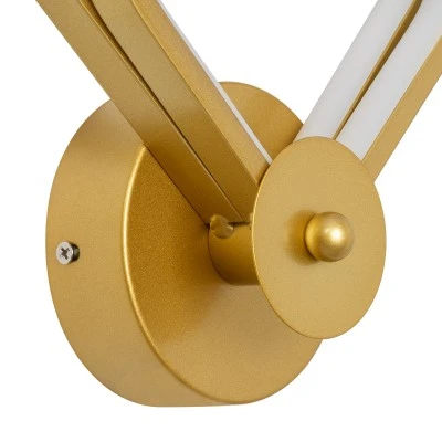 Μοντέρνο φωτιστικό τοίχου - απλίκα LED kelvo® ANNA 15W 1800lm 300° AC 220-240V IP20 ρυθμιζόμενο λευκό CCT με On/Off από 2700K έως 6000K χρυσό βούρτσας 25x8x30cm