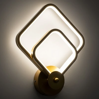 Μοντέρνο φωτιστικό τοίχου - απλίκα LED kelvo® ANNA 15W 1800lm 300° AC 220-240V IP20 ρυθμιζόμενο λευκό CCT με On/Off από 2700K έως 6000K χρυσό βούρτσας 25x8x30cm