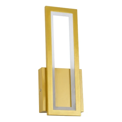 Επιτοίχια απλίκα LED kelvo® TIARA 12W 1440lm 300° AC 220-240V IP20 ρυθμιζόμενο λευκό CCT με εναλλαγή χρωμάτων 2700K/4500K/6000K χρυσό βούρτσας 12.5x4x32cm 61328