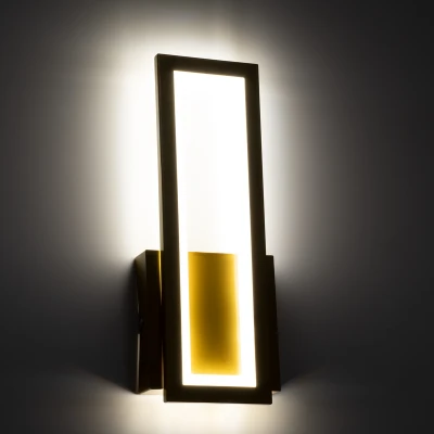 Επιτοίχια απλίκα LED kelvo® TIARA 12W 1440lm 300° AC 220-240V IP20 ρυθμιζόμενο λευκό CCT με εναλλαγή χρωμάτων 2700K/4500K/6000K χρυσό βούρτσας 12.5x4x32cm 61328