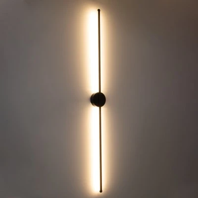Μοντέρνα επιτοίχια απλίκα LED kelvo® DIADEM 18W 2160lm 120° AC 220-240V IP20 ρυθμιζόμενο λευκό CCT με On/Off 2700K/4500K/6000K μαύρο ματ 10x4x120cm