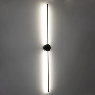 Μοντέρνα επιτοίχια απλίκα LED kelvo® DIADEM 18W 2160lm 120° AC 220-240V IP20 ρυθμιζόμενο λευκό CCT με On/Off 2700K/4500K/6000K μαύρο ματ 10x4x120cm