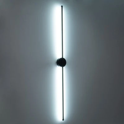 Μοντέρνα επιτοίχια απλίκα LED kelvo® DIADEM 18W 2160lm 120° AC 220-240V IP20 ρυθμιζόμενο λευκό CCT με On/Off 2700K/4500K/6000K μαύρο ματ 10x4x120cm