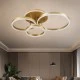 GloboStar® VENOM 61125 Φωτιστικό Οροφής Δαχτυλίδι-Κύκλος LED CCT 100W 12100lm 360° AC 220-240V - Εναλλαγή Φωτισμού μέσω Τηλεχειριστηρίου All In One Ψυχρό 6000k+Φυσικό 4500k+Θερμό 2700k Dimmable Φ25+30+40cm+BackLight - Χρυσό Βούρτσας - 3 Years Warranty