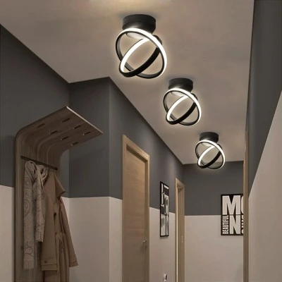 GloboStar® AMELIA 61052 Φωτιστικό Οροφής Design LED CCT 20W 2400lm 300° AC 220-240V - Εναλλαγή Φωτισμού μέσω Διακόπτη On/Off All In One Ψυχρό 6000k+Φυσικό 4500k+Θερμό 2700k Μ24.5 x Π16 x Υ25cm - Μαύρο