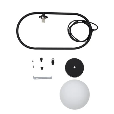 GloboStar® HAMBURG 00589 Μοντέρνο Κρεμαστό Φωτιστικό Μπάλα Μονόφωτο 1 x G9 Μαύρο Μέταλλο με Λευκό Γυαλί - Μ20 x Π15 x Υ40cm