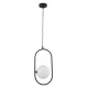 GloboStar® HAMBURG 00589 Μοντέρνο Κρεμαστό Φωτιστικό Μπάλα Μονόφωτο 1 x G9 Μαύρο Μέταλλο με Λευκό Γυαλί - Μ20 x Π15 x Υ40cm