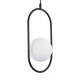 GloboStar® HAMBURG 00589 Μοντέρνο Κρεμαστό Φωτιστικό Μπάλα Μονόφωτο 1 x G9 Μαύρο Μέταλλο με Λευκό Γυαλί - Μ20 x Π15 x Υ40cm