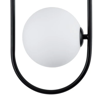 GloboStar® HAMBURG 00589 Μοντέρνο Κρεμαστό Φωτιστικό Μπάλα Μονόφωτο 1 x G9 Μαύρο Μέταλλο με Λευκό Γυαλί - Μ20 x Π15 x Υ40cm