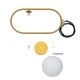 GloboStar® HAMBURG 00590 Μοντέρνο Κρεμαστό Φωτιστικό Μπάλα Μονόφωτο 1 x G9 Χρυσό Μέταλλο με Λευκό Γυαλί - Μ20 x Π15 x Υ40cm