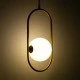 GloboStar® HAMBURG 00590 Μοντέρνο Κρεμαστό Φωτιστικό Μπάλα Μονόφωτο 1 x G9 Χρυσό Μέταλλο με Λευκό Γυαλί - Μ20 x Π15 x Υ40cm
