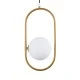 GloboStar® HAMBURG 00590 Μοντέρνο Κρεμαστό Φωτιστικό Μπάλα Μονόφωτο 1 x G9 Χρυσό Μέταλλο με Λευκό Γυαλί - Μ20 x Π15 x Υ40cm