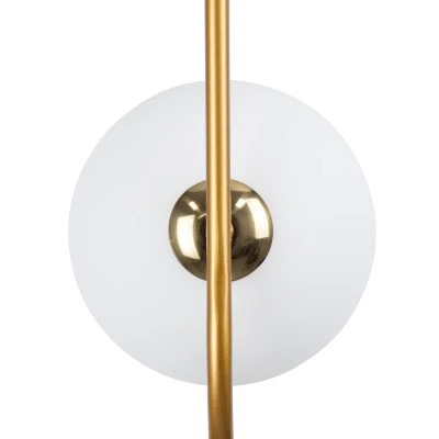 GloboStar® HAMBURG 00590 Μοντέρνο Κρεμαστό Φωτιστικό Μπάλα Μονόφωτο 1 x G9 Χρυσό Μέταλλο με Λευκό Γυαλί - Μ20 x Π15 x Υ40cm