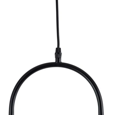 GloboStar® HAMBURG 00591 Μοντέρνο Κρεμαστό Φωτιστικό Μπάλα Μονόφωτο 1 x E14 IP20 Μαύρο Μέταλλο με Λευκό Γυαλί - Μ25 x Π20 x Υ50cm