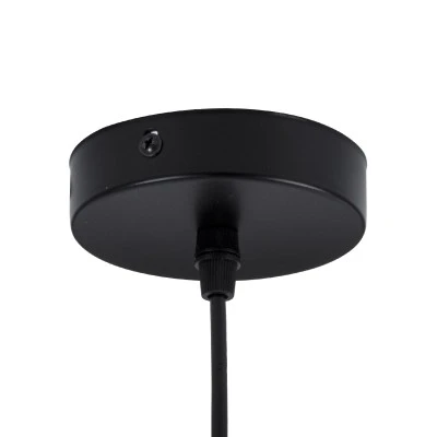 GloboStar® HAMBURG 00591 Μοντέρνο Κρεμαστό Φωτιστικό Μπάλα Μονόφωτο 1 x E14 IP20 Μαύρο Μέταλλο με Λευκό Γυαλί - Μ25 x Π20 x Υ50cm