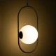 GloboStar® HAMBURG 00591 Μοντέρνο Κρεμαστό Φωτιστικό Μπάλα Μονόφωτο 1 x E14 IP20 Μαύρο Μέταλλο με Λευκό Γυαλί - Μ25 x Π20 x Υ50cm
