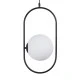 GloboStar® HAMBURG 00591 Μοντέρνο Κρεμαστό Φωτιστικό Μπάλα Μονόφωτο 1 x E14 IP20 Μαύρο Μέταλλο με Λευκό Γυαλί - Μ25 x Π20 x Υ50cm