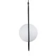 GloboStar® HAMBURG 00591 Μοντέρνο Κρεμαστό Φωτιστικό Μπάλα Μονόφωτο 1 x E14 IP20 Μαύρο Μέταλλο με Λευκό Γυαλί - Μ25 x Π20 x Υ50cm