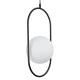 GloboStar® HAMBURG 00591 Μοντέρνο Κρεμαστό Φωτιστικό Μπάλα Μονόφωτο 1 x E14 IP20 Μαύρο Μέταλλο με Λευκό Γυαλί - Μ25 x Π20 x Υ50cm
