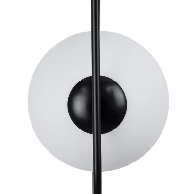 GloboStar® HAMBURG 00591 Μοντέρνο Κρεμαστό Φωτιστικό Μπάλα Μονόφωτο 1 x E14 IP20 Μαύρο Μέταλλο με Λευκό Γυαλί - Μ25 x Π20 x Υ50cm
