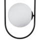GloboStar® HAMBURG 00591 Μοντέρνο Κρεμαστό Φωτιστικό Μπάλα Μονόφωτο 1 x E14 IP20 Μαύρο Μέταλλο με Λευκό Γυαλί - Μ25 x Π20 x Υ50cm