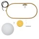 GloboStar® HAMBURG 00592 Μοντέρνο Κρεμαστό Φωτιστικό Μπάλα Μονόφωτο 1 x E14 IP20 Χρυσό Μέταλλο με Λευκό Γυαλί - Μ25 x Π20 x Υ50cm