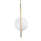 GloboStar® HAMBURG 00592 Μοντέρνο Κρεμαστό Φωτιστικό Μπάλα Μονόφωτο 1 x E14 IP20 Χρυσό Μέταλλο με Λευκό Γυαλί - Μ25 x Π20 x Υ50cm