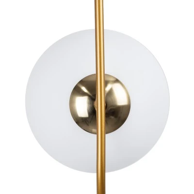 GloboStar® HAMBURG 00592 Μοντέρνο Κρεμαστό Φωτιστικό Μπάλα Μονόφωτο 1 x E14 IP20 Χρυσό Μέταλλο με Λευκό Γυαλί - Μ25 x Π20 x Υ50cm
