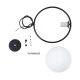 GloboStar® MADRID 00931 Μοντέρνο Κρεμαστό Φωτιστικό Μπάλα Μονόφωτο 1 x E27 IP20 Μαύρο Μέταλλο με Λευκό Γυαλί - Μ30 x Π20 x Υ30cm