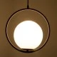 GloboStar® MADRID 00931 Μοντέρνο Κρεμαστό Φωτιστικό Μπάλα Μονόφωτο 1 x E27 IP20 Μαύρο Μέταλλο με Λευκό Γυαλί - Μ30 x Π20 x Υ30cm