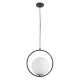 GloboStar® MADRID 00931 Μοντέρνο Κρεμαστό Φωτιστικό Μπάλα Μονόφωτο 1 x E27 IP20 Μαύρο Μέταλλο με Λευκό Γυαλί - Μ30 x Π20 x Υ30cm