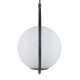 GloboStar® MADRID 00931 Μοντέρνο Κρεμαστό Φωτιστικό Μπάλα Μονόφωτο 1 x E27 IP20 Μαύρο Μέταλλο με Λευκό Γυαλί - Μ30 x Π20 x Υ30cm