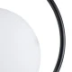 GloboStar® MADRID 00931 Μοντέρνο Κρεμαστό Φωτιστικό Μπάλα Μονόφωτο 1 x E27 IP20 Μαύρο Μέταλλο με Λευκό Γυαλί - Μ30 x Π20 x Υ30cm