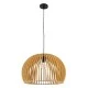 GloboStar® SCANDINAVIA 01699 Μοντέρνο Κρεμαστό Φωτιστικό Πλέγμα Μονόφωτο 1 x E27 IP20 Μπεζ Ξύλο - Μ44 x Π44 x Υ28cm