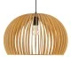 GloboStar® SCANDINAVIA 01699 Μοντέρνο Κρεμαστό Φωτιστικό Πλέγμα Μονόφωτο 1 x E27 IP20 Μπεζ Ξύλο - Μ44 x Π44 x Υ28cm