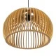 GloboStar® SCANDINAVIA 01699 Μοντέρνο Κρεμαστό Φωτιστικό Πλέγμα Μονόφωτο 1 x E27 IP20 Μπεζ Ξύλο - Μ44 x Π44 x Υ28cm