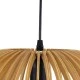 GloboStar® SCANDINAVIA 01699 Μοντέρνο Κρεμαστό Φωτιστικό Πλέγμα Μονόφωτο 1 x E27 IP20 Μπεζ Ξύλο - Μ44 x Π44 x Υ28cm