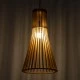 GloboStar® SCANDINAVIA 01700 Boho Κρεμαστό Φωτιστικό Πλέγμα Μονόφωτο 1 x E27 IP20 Μπεζ Ξύλο - Μ25 x Π25 x Y45cm