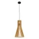 GloboStar® SCANDINAVIA 01700 Boho Κρεμαστό Φωτιστικό Πλέγμα Μονόφωτο 1 x E27 IP20 Μπεζ Ξύλο - Μ25 x Π25 x Y45cm