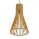 GloboStar® SCANDINAVIA 01700 Boho Κρεμαστό Φωτιστικό Πλέγμα Μονόφωτο 1 x E27 IP20 Μπεζ Ξύλο - Μ25 x Π25 x Y45cm