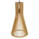 GloboStar® SCANDINAVIA 01700 Boho Κρεμαστό Φωτιστικό Πλέγμα Μονόφωτο 1 x E27 IP20 Μπεζ Ξύλο - Μ25 x Π25 x Y45cm