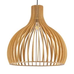 Boho Κρεμαστό Φωτιστικό SCANDINAVIA Μονόφωτο 1 x E27 Μπεζ Ξύλινο Πλέγμα Φ45 x Υ45cm