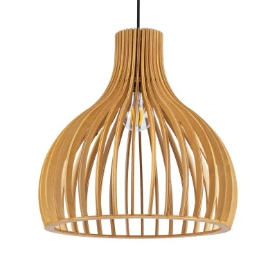 Boho Κρεμαστό Φωτιστικό SCANDINAVIA Μονόφωτο 1 x E27 Μπεζ Ξύλινο Πλέγμα Φ35 x Υ35cm GloboStar® SCANDINAVIA 01697 Μοντέρνο Κρεμαστό Φωτιστικό Πλέγμα Μονόφωτο 1 x E27 IP20 Μπεζ Ξύλο - Μ35 x Π35 x Υ35cm