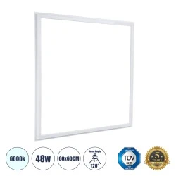 Χωνευτό LED πάνελ Linear Frameless Super Slim 60x60cm με ψυχρό φως 6000Κ 48W 5760lm δέσμη 120° τάση 220-240V IP44 Χωνευτό LED πάνελ Linear Frameless Super Slim 60x60cm με ψυχρό φως 6000Κ 48W 5760lm δέσμη 120° τάση 220-240V IP44