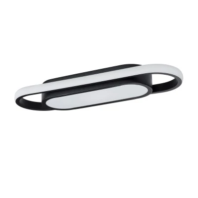 GloboStar® IGOR 61216 Φωτιστικό Οροφής Linear Design LED CCT 24W 2880lm 210° AC 220-240V - Εναλλαγή Φωτισμού μέσω Διακόπτη On/Off All In One Ψυχρό 6000k+Φυσικό 4500k+Θερμό 2700k Μ41 x Π13 x Υ4.5cm - Μαύρο - 3 Years Warranty