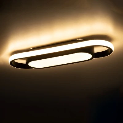 GloboStar® IGOR 61216 Φωτιστικό Οροφής Linear Design LED CCT 24W 2880lm 210° AC 220-240V - Εναλλαγή Φωτισμού μέσω Διακόπτη On/Off All In One Ψυχρό 6000k+Φυσικό 4500k+Θερμό 2700k Μ41 x Π13 x Υ4.5cm - Μαύρο - 3 Years Warranty