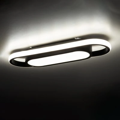 GloboStar® IGOR 61216 Φωτιστικό Οροφής Linear Design LED CCT 24W 2880lm 210° AC 220-240V - Εναλλαγή Φωτισμού μέσω Διακόπτη On/Off All In One Ψυχρό 6000k+Φυσικό 4500k+Θερμό 2700k Μ41 x Π13 x Υ4.5cm - Μαύρο - 3 Years Warranty