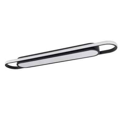 GloboStar® IGOR 61218 Φωτιστικό Οροφής Linear Design LED CCT 48W 5760lm 210° AC 220-240V - Εναλλαγή Φωτισμού μέσω Διακόπτη On/Off All In One Ψυχρό 6000k+Φυσικό 4500k+Θερμό 2700k Μ81 x Π13 x Υ4.5cm - Μαύρο - 3 Years Warranty